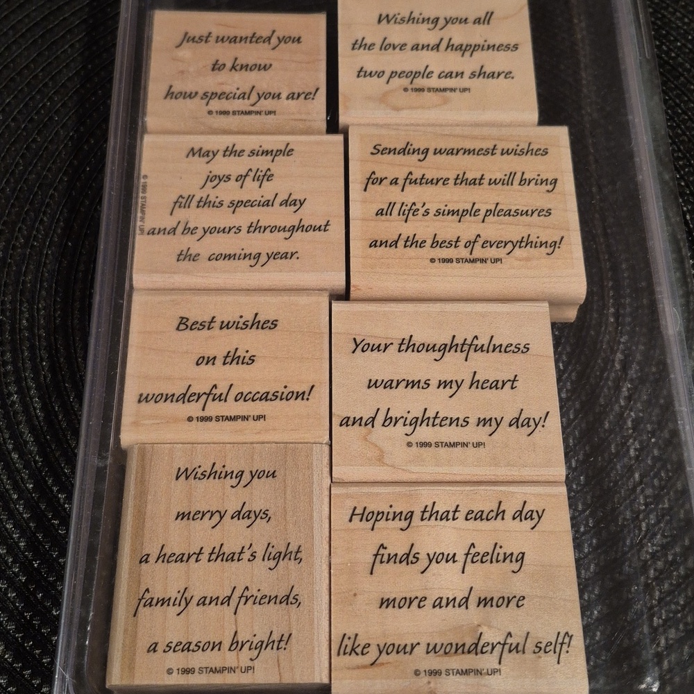 STAMPIN' UP! Retired 1999 'Versatile Verses' Stamp Set, Set of 8 Stamps